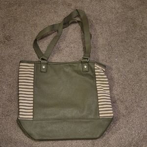Thirty-One Olive and Beige Tote Bag